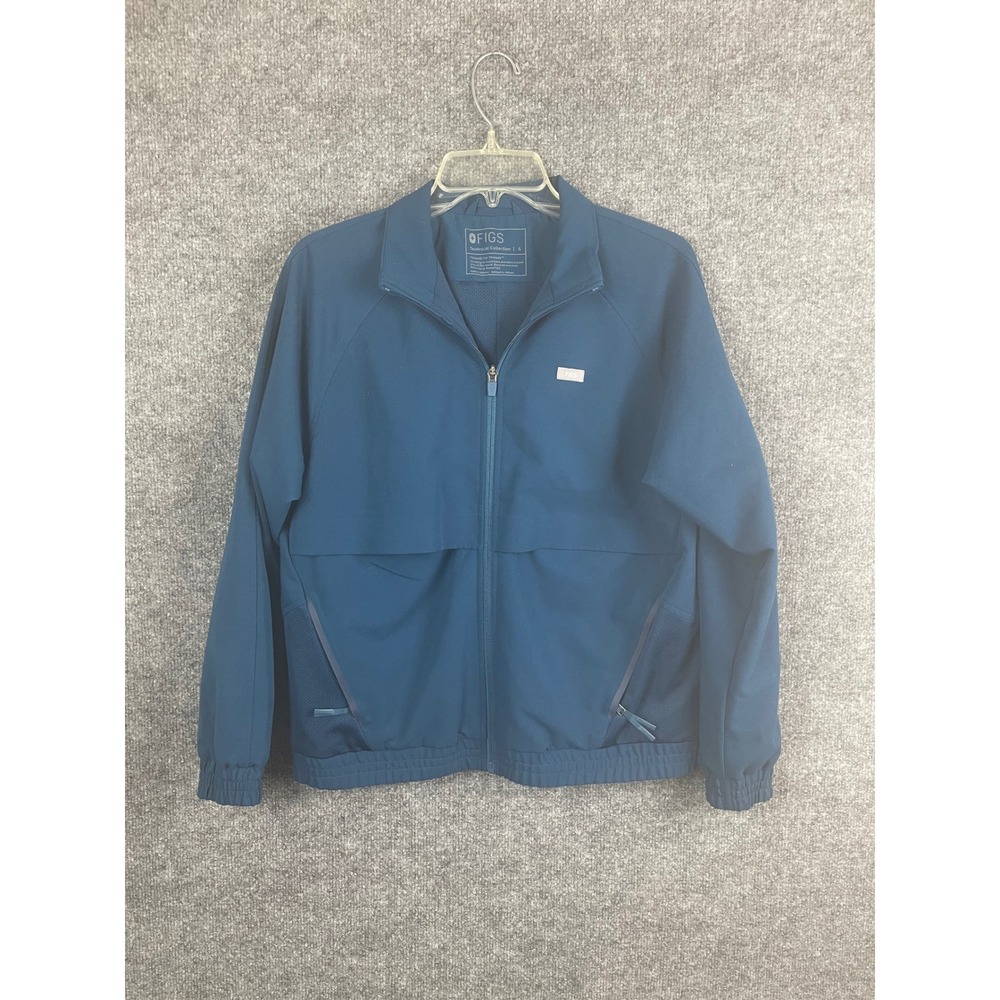 FIGS Scrub Jacket Women S Blue Excellent Full Zip Technical Collection Pockets